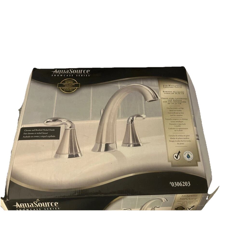 Aqua Source #0306203 Kitchen Faucet with Sprayer, Chrome Finish. open box